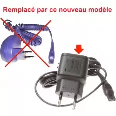 Ancien cordon bleu d'alimentation rasoir Philips avec transformateur