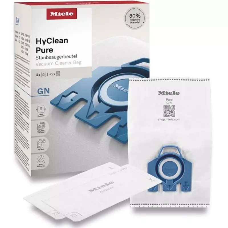 Sac GN Miele HyClean 3D - Boite de 4 sacs + 2 filtres