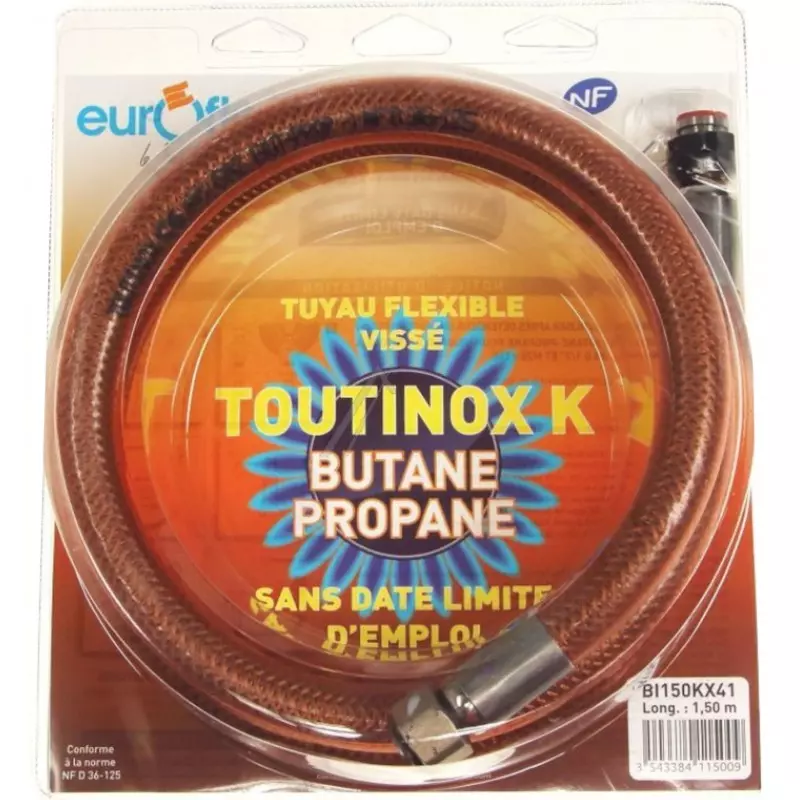 Tuyau de gaz Gazinox Tuyau Butane ou Propane illimité Premium 1,5M -  60FLEX150