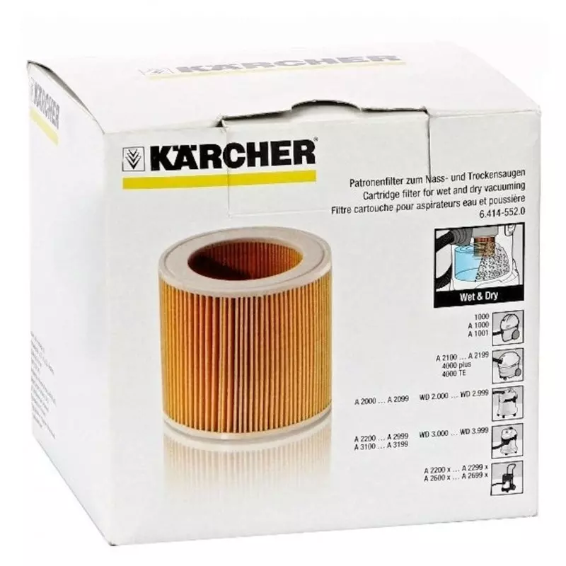 Lot de 4 filtres pour aspirateur Kärcher WD2, WD3, MV3, A, série K
