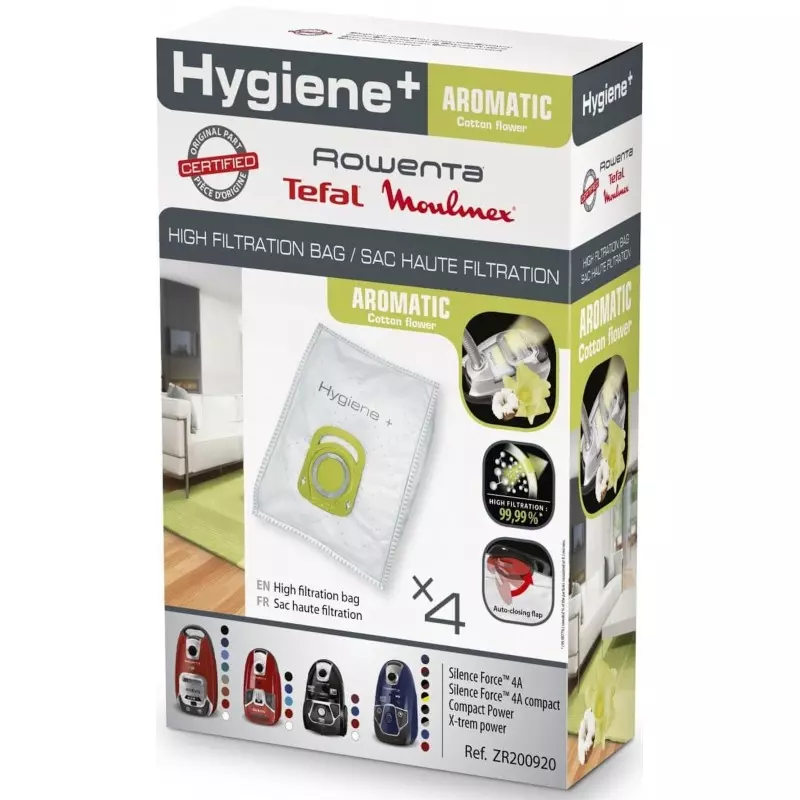 4 sacs hygiene+ aspirateur ROWENTA RO6381EA - SILENCE FORCE COMPACT 4A