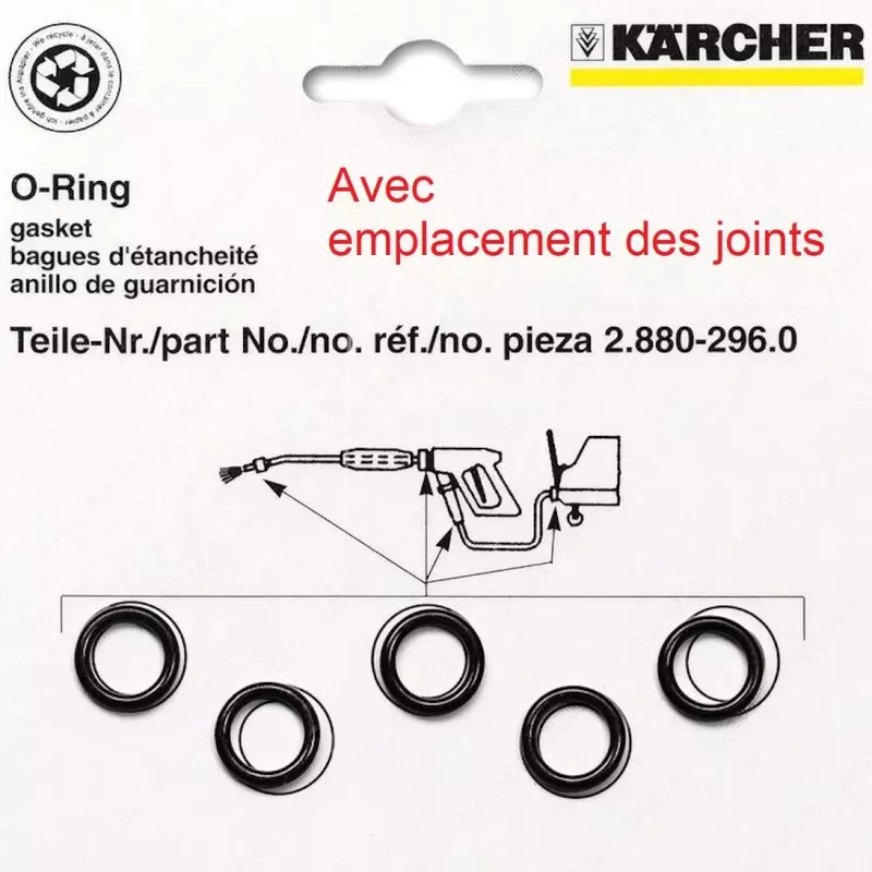 Caoutchouc Joint Torique karcher K2 K3 K4 Pression Lave Lance